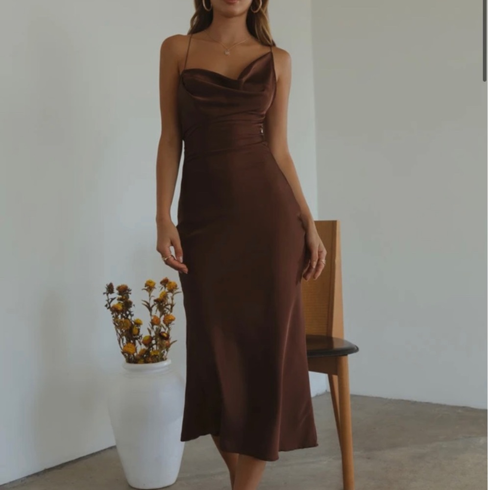 Ibiza nights dress color mocha brown